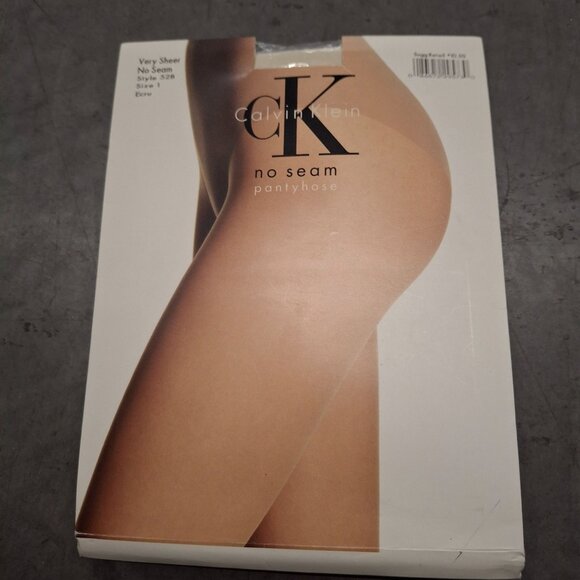 NIP Vintage Calvin Klein Very Sheer No Seam Pantyhose  528 Size 1 Ecru 1995 - Picture 1 of 5